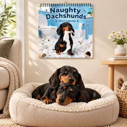 ⏳ Last Day 50% OFF –🐶Naughty Dachshunds 2027 Wall Calendar