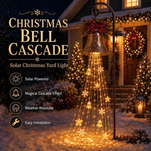 🔥🎄 Christmas Bell Cascade Solar Yard Light✨