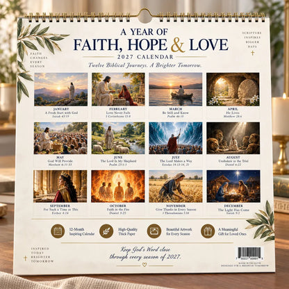 ✝️ 2027 Bible Verses for Strength Wall Calendar