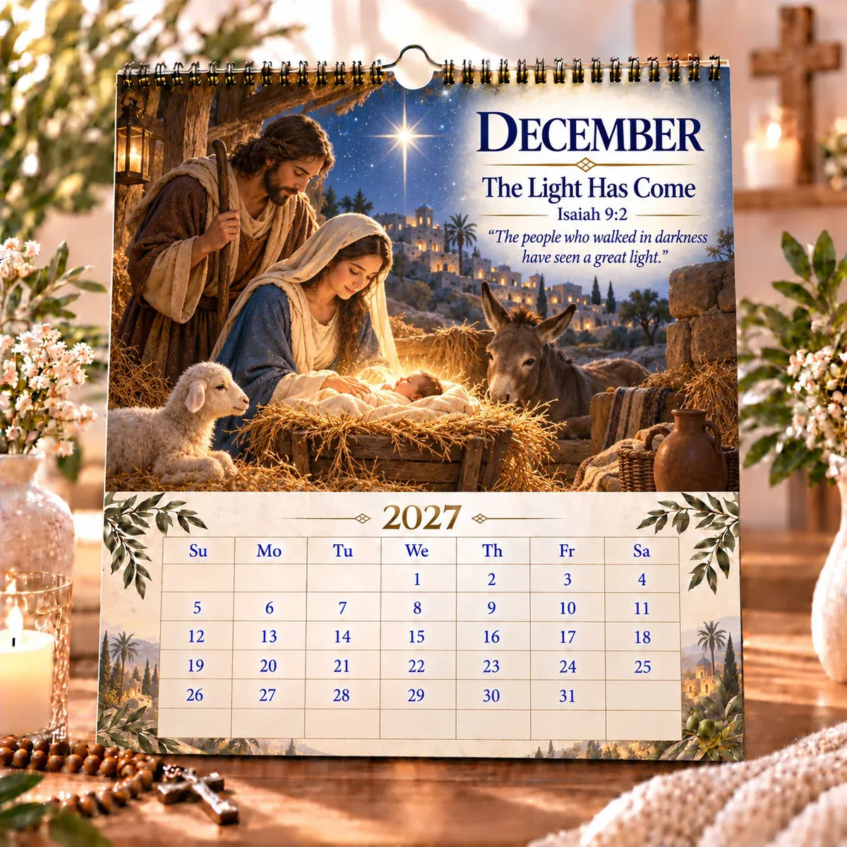 ✝️ 2027 Bible Verses for Strength Wall Calendar