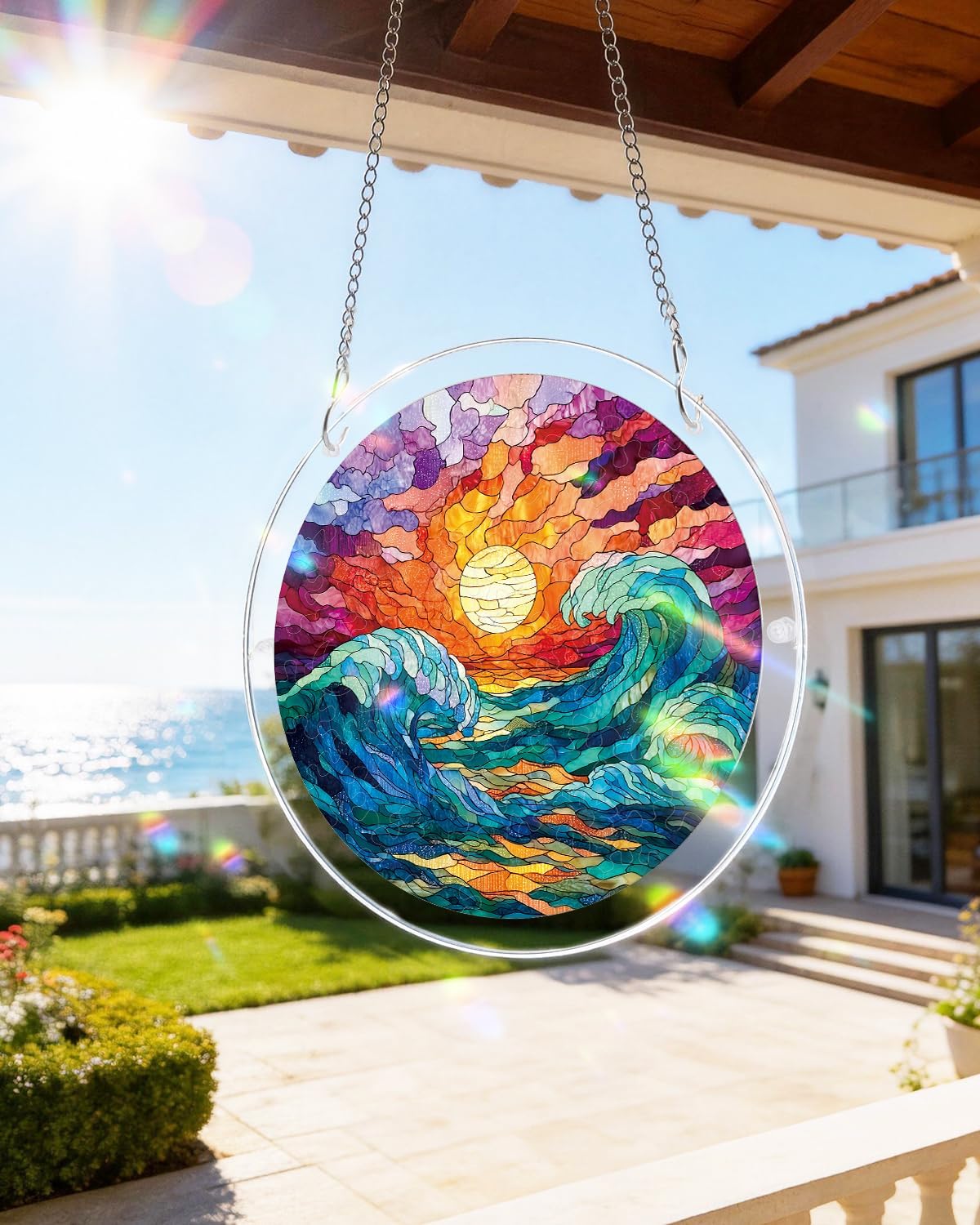 🔥Limited Time 50% OFF🎁8 Inch Stained Glass Acrylic Puzzle Ornament, Window Hanging Suncatcher Home Decor, 15 Available Styles