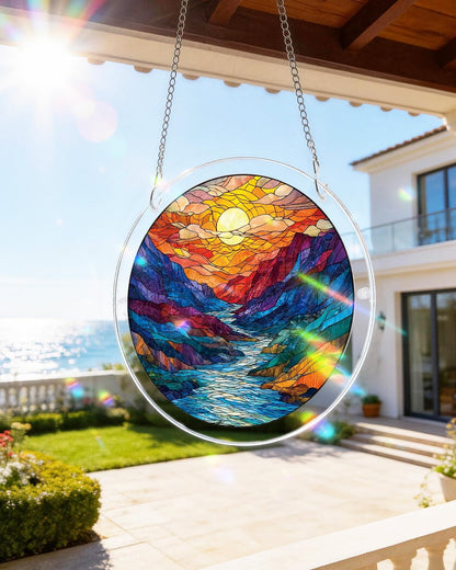 🔥Limited Time 50% OFF🎁8 Inch Stained Glass Acrylic Puzzle Ornament, Window Hanging Suncatcher Home Decor, 15 Available Styles