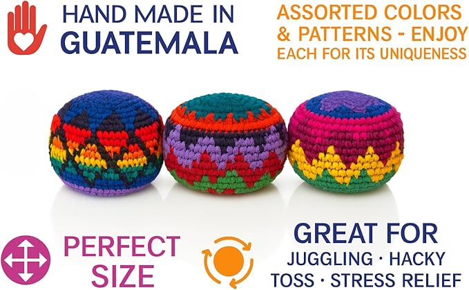 🔥Limited-Time Offer✨Colorful Handwoven Hacky Sack Balls, Durable Crochet Kick Toys for Kids & Adults