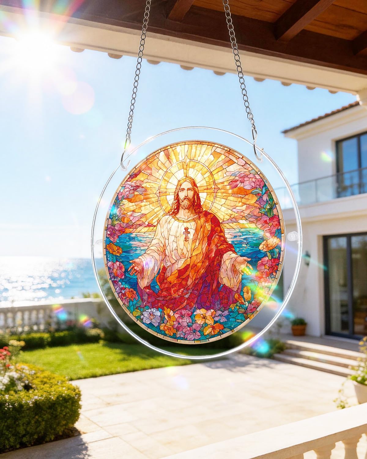 🔥Limited Time 50% OFF🎁8 Inch Stained Glass Acrylic Puzzle Ornament, Window Hanging Suncatcher Home Decor, 15 Available Styles