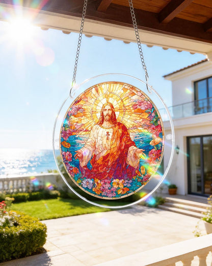 🔥Limited Time 50% OFF🎁8 Inch Stained Glass Acrylic Puzzle Ornament, Window Hanging Suncatcher Home Decor, 15 Available Styles