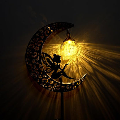 🔥Limited-time 50% discount🌙Fairy on Moon Solar Garden Stake Lights, Crackle Glass LED Outdoor Decor (3 Styles)