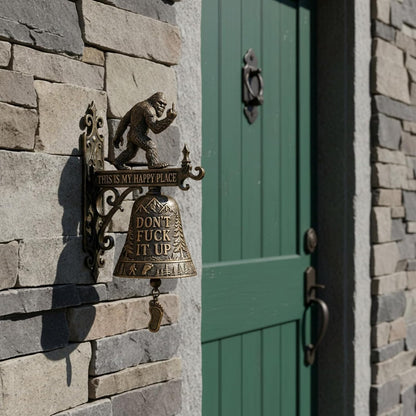 "This Is My Happy Place" Rustic Bigfoot Wall Bell