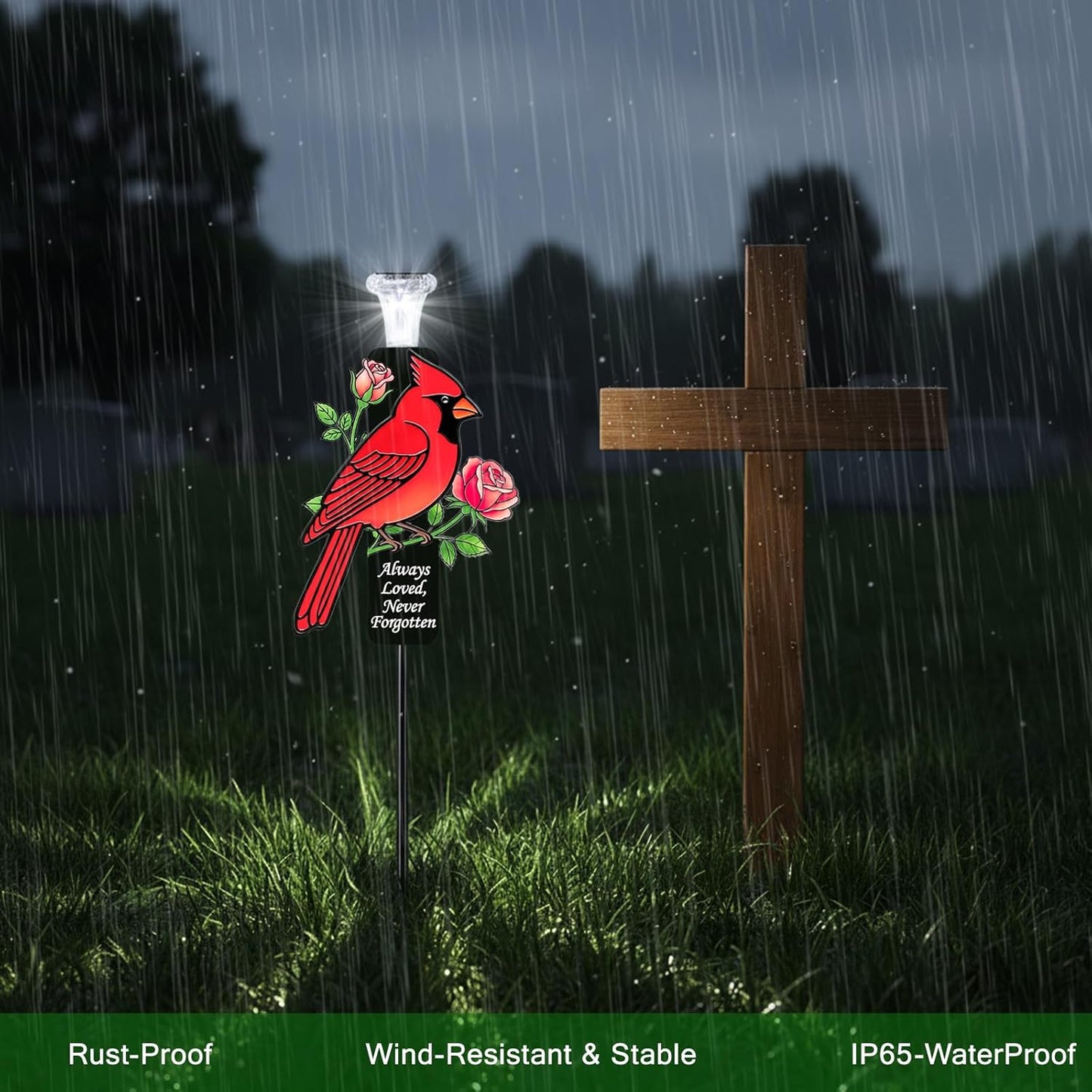 🔥Limited-Time Offer🕊️Cardinal Memorial Solar Stake, In Loving Memory of Loved Ones