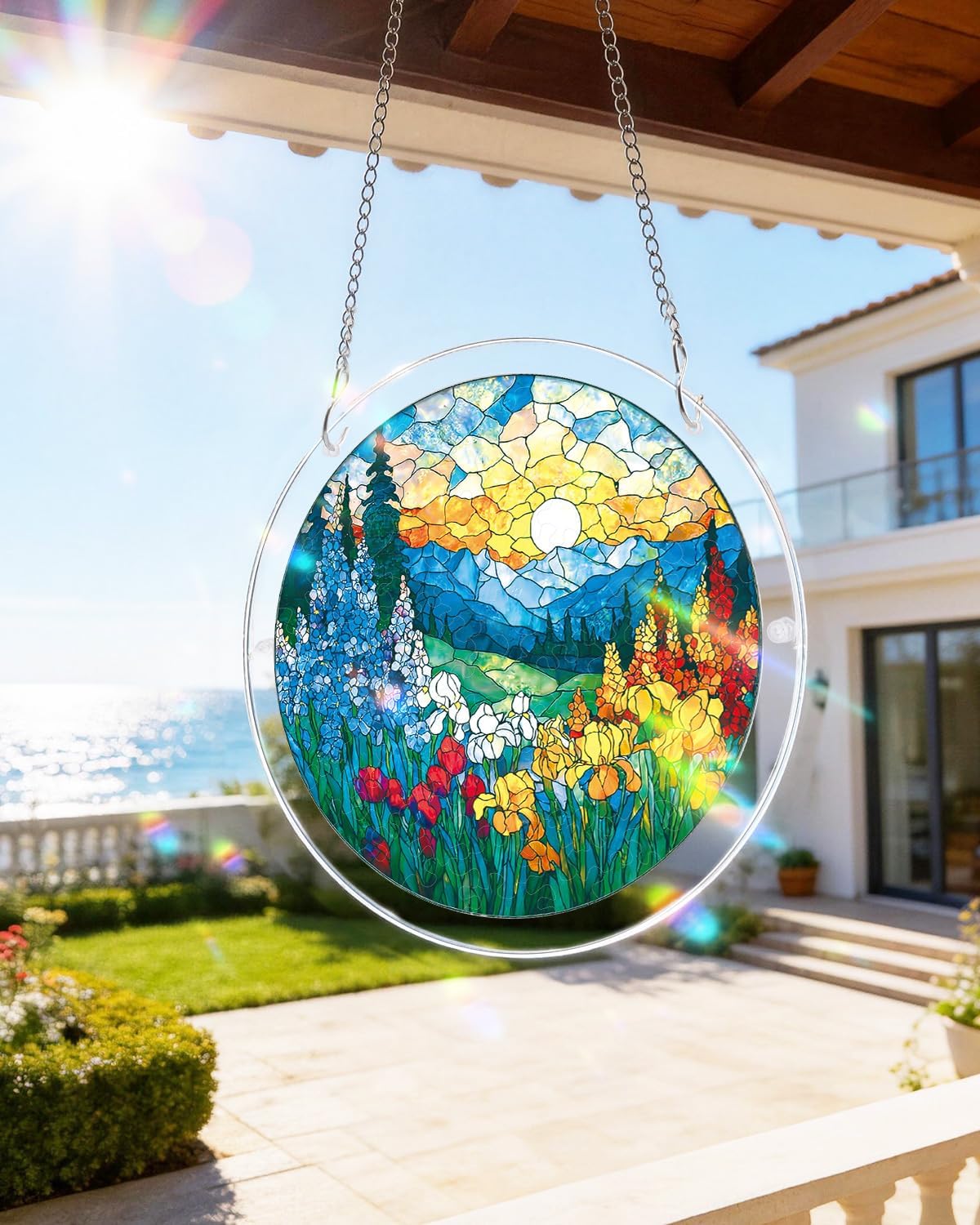 🔥Limited Time 50% OFF🎁8 Inch Stained Glass Acrylic Puzzle Ornament, Window Hanging Suncatcher Home Decor, 15 Available Styles