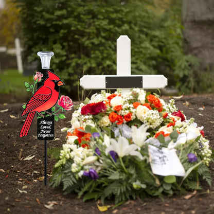 🔥Limited-Time Offer🕊️Cardinal Memorial Solar Stake, In Loving Memory of Loved Ones
