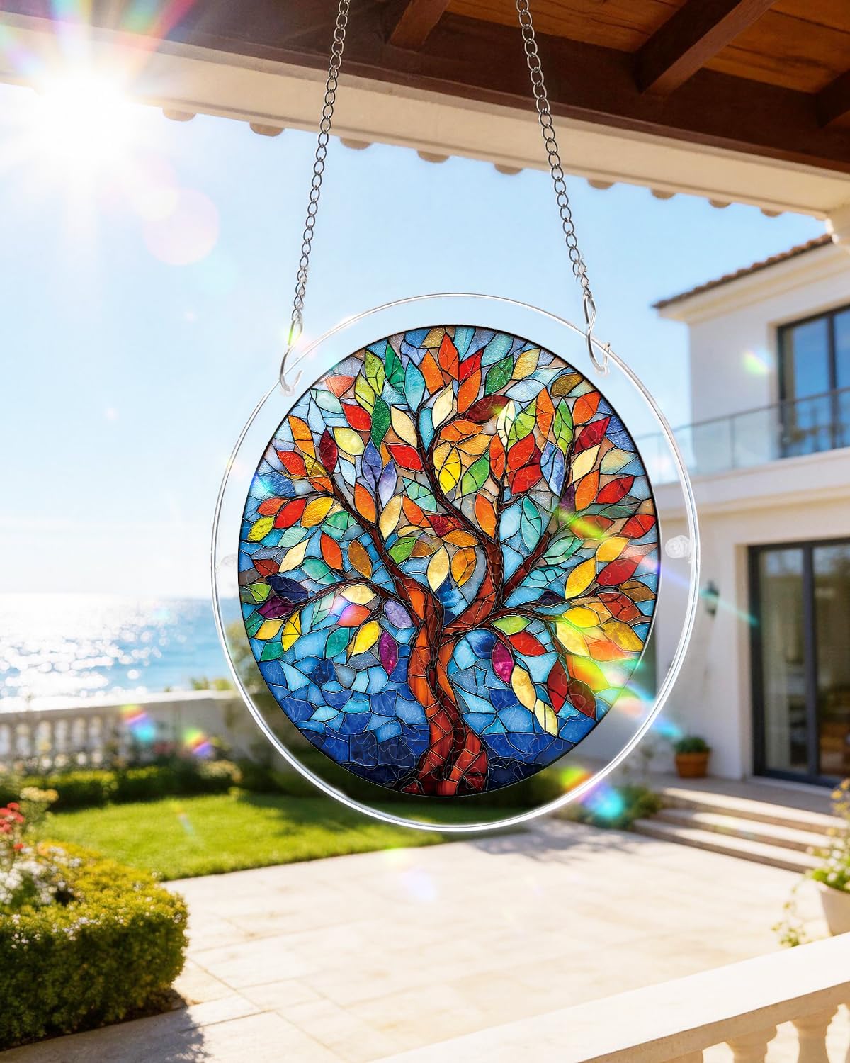 🔥Limited Time 50% OFF🎁8 Inch Stained Glass Acrylic Puzzle Ornament, Window Hanging Suncatcher Home Decor, 15 Available Styles