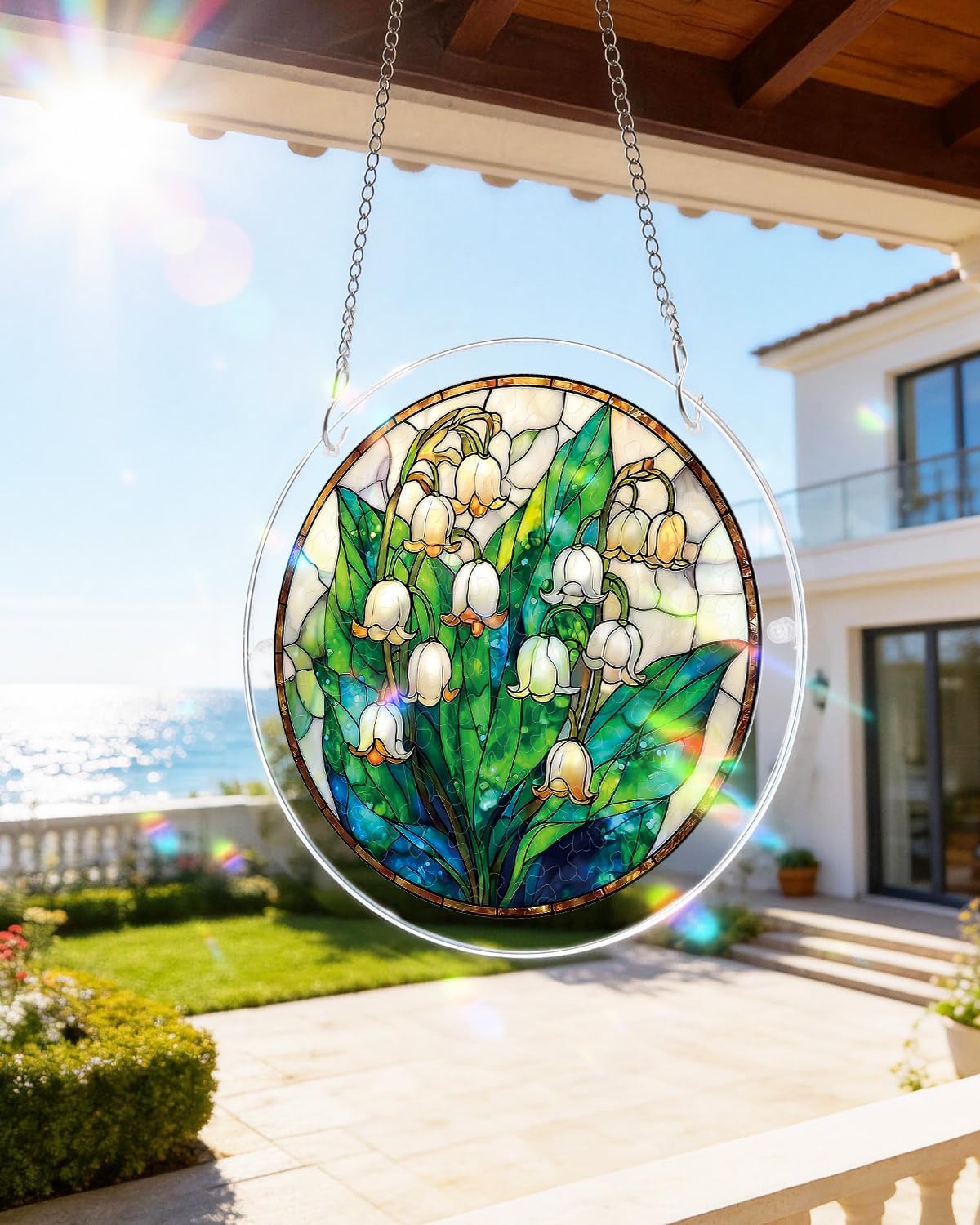 🔥Limited Time 50% OFF🎁8 Inch Stained Glass Acrylic Puzzle Ornament, Window Hanging Suncatcher Home Decor, 15 Available Styles