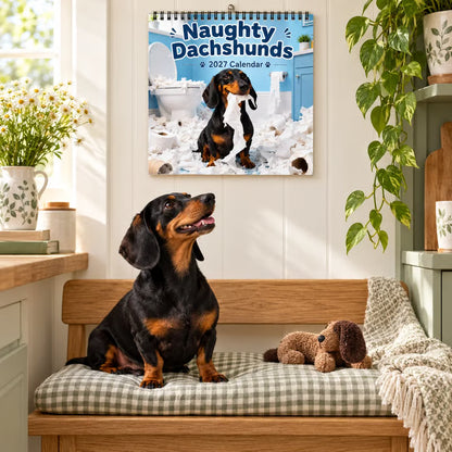 ⏳ Last Day 50% OFF –🐶Naughty Dachshunds 2027 Wall Calendar