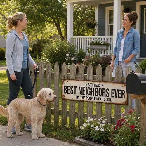 🤣Voted Best Neighbors Ever Funny Metal Yard Sign