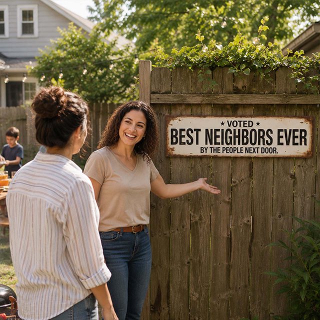 🤣Voted Best Neighbors Ever Funny Metal Yard Sign
