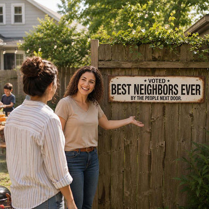 🤣Voted Best Neighbors Ever Funny Metal Yard Sign