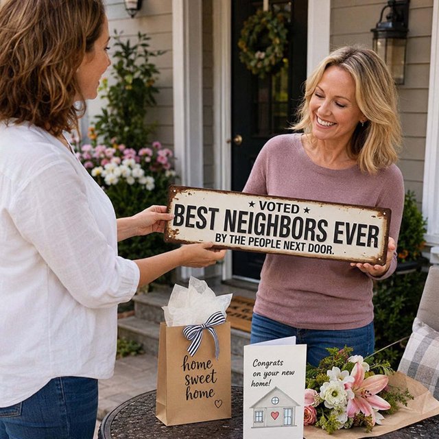 🤣Voted Best Neighbors Ever Funny Metal Yard Sign