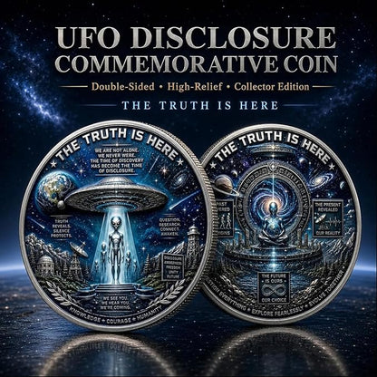 UFO Alien Disclosure Challenge Coin | The Truth Is Here UAP Declassified Commemorative Coin, 3 Designs Available