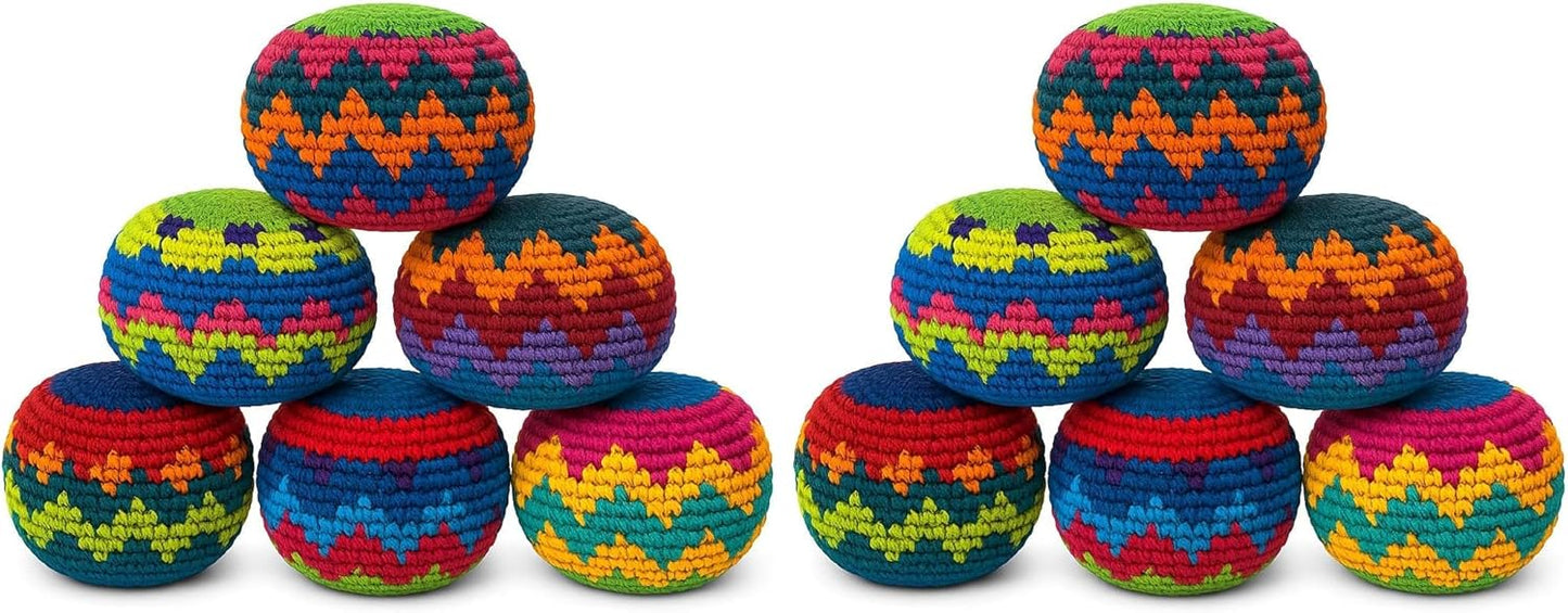 🔥Limited-Time Offer✨Colorful Handwoven Hacky Sack Balls, Durable Crochet Kick Toys for Kids & Adults
