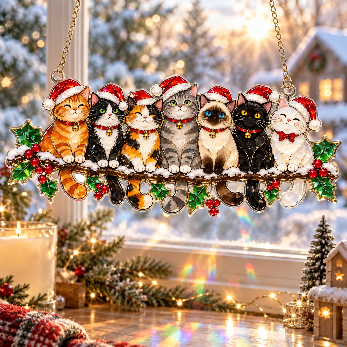 🎁LAST DAY 50% OFF –✨ Whimsical Winter Suncatchers(10 types) | Shatterproof "Stained-Glass" Acrylic Window Hangings 🎄