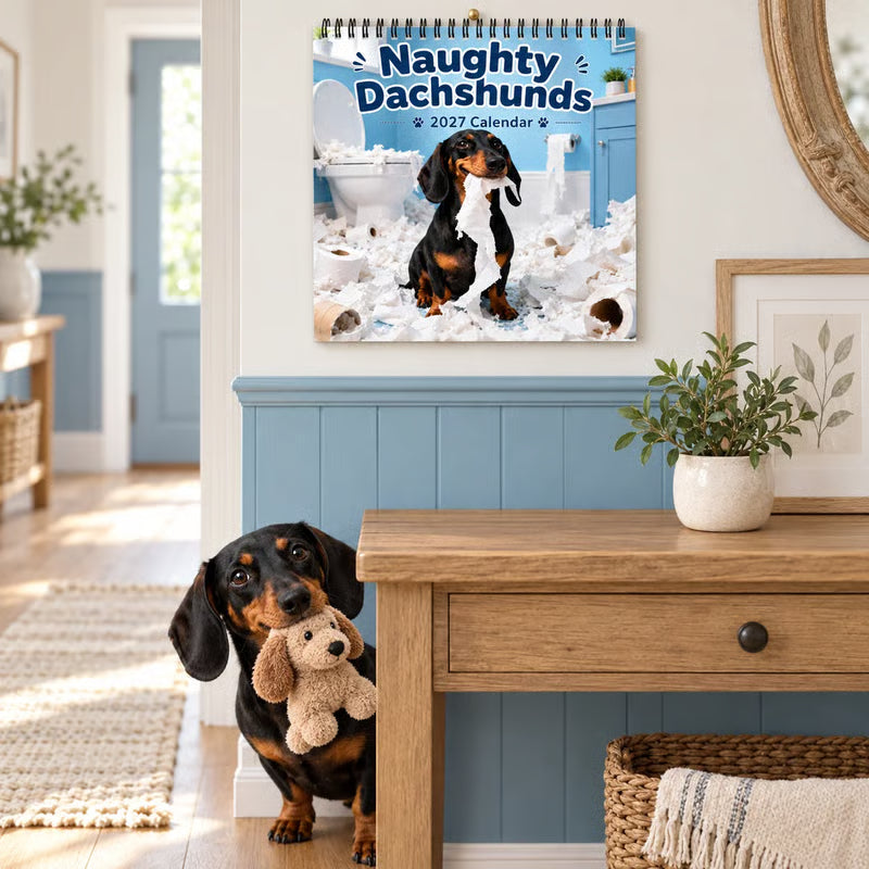 ⏳ Last Day 50% OFF –🐶Naughty Dachshunds 2027 Wall Calendar