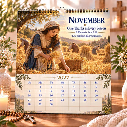 ✝️ 2027 Bible Verses for Strength Wall Calendar