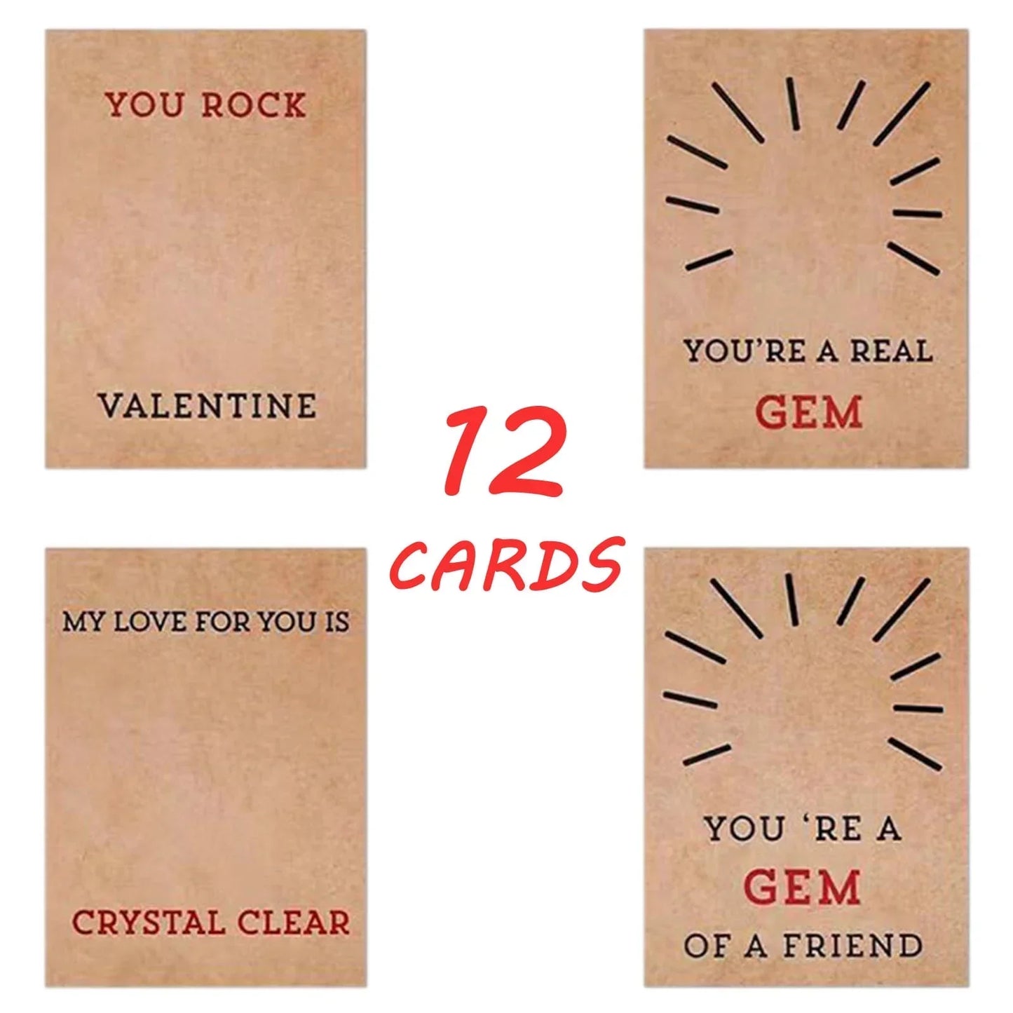 24 Pack Valentines Cards with Heart