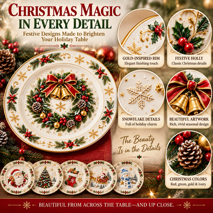 Christmas Dinner Plate Collection – 6 Festive Holiday Designs
