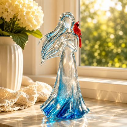 💙Azure Remembrance Angel – Cardinal Memorial Figurine