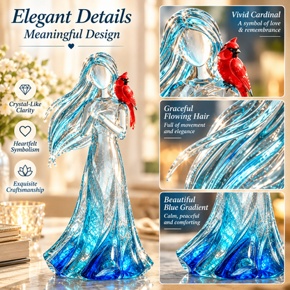 💙Azure Remembrance Angel – Cardinal Memorial Figurine