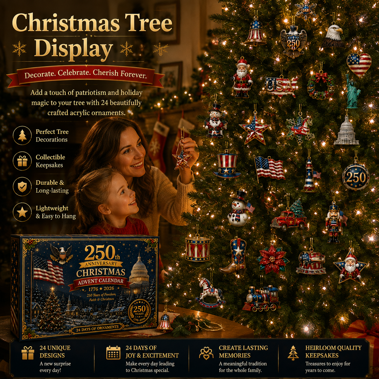 ✨ 2026 America 250th Anniversary Christmas Advent Calendar 🎄Limited Time Free shipping 🔥