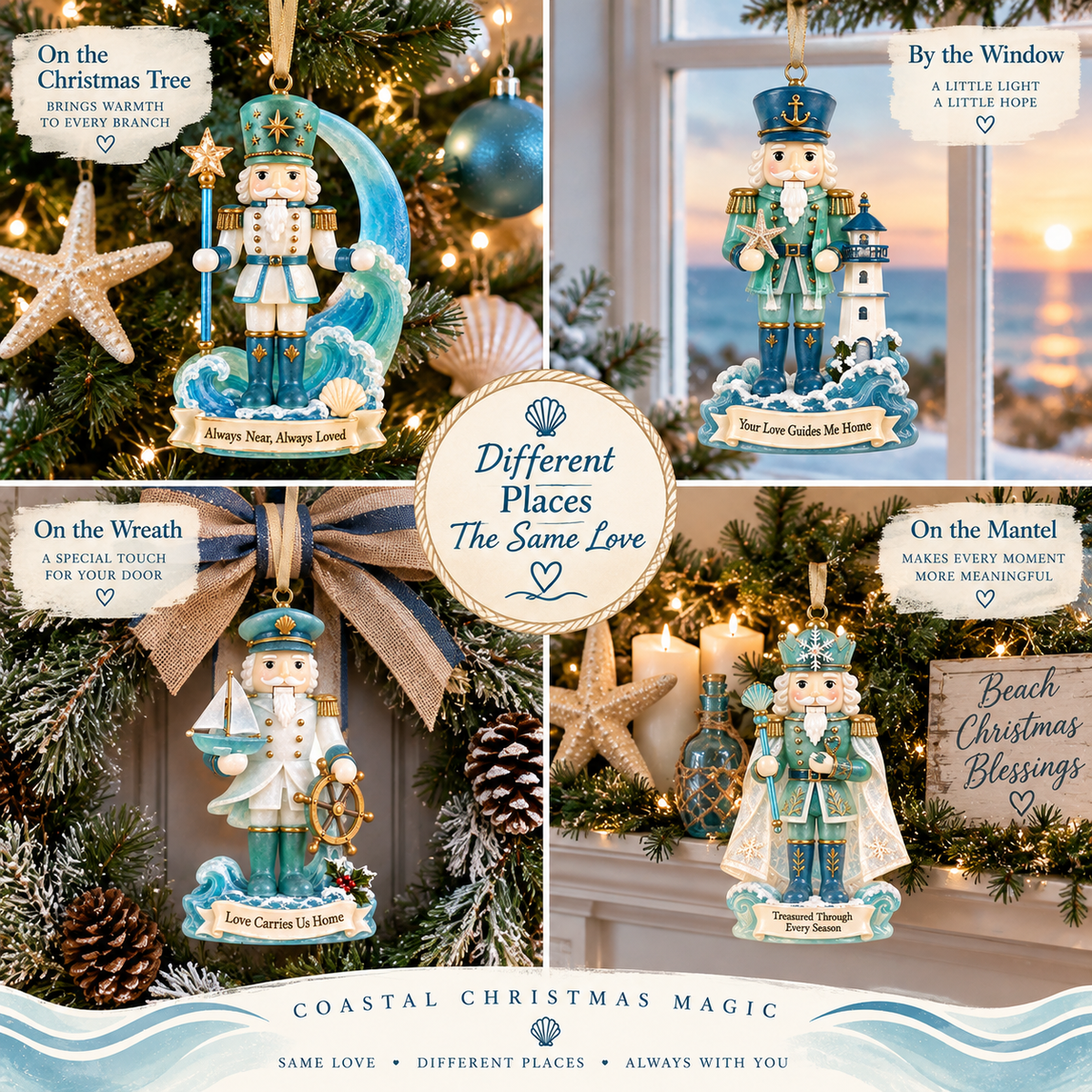 🌊 Coastal Nutcracker Christmas Ornament