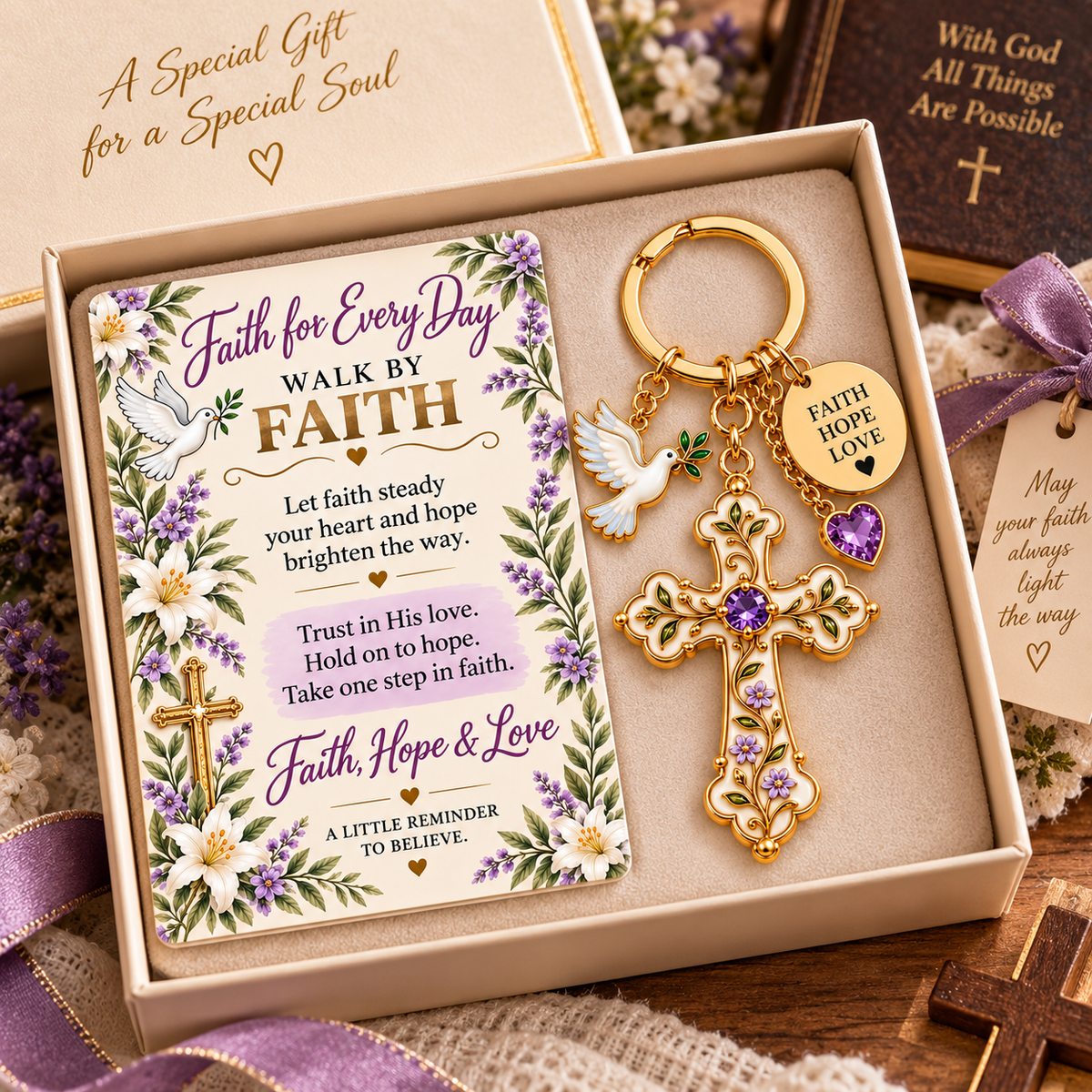 ✝️ Faith & Comfort Keychain