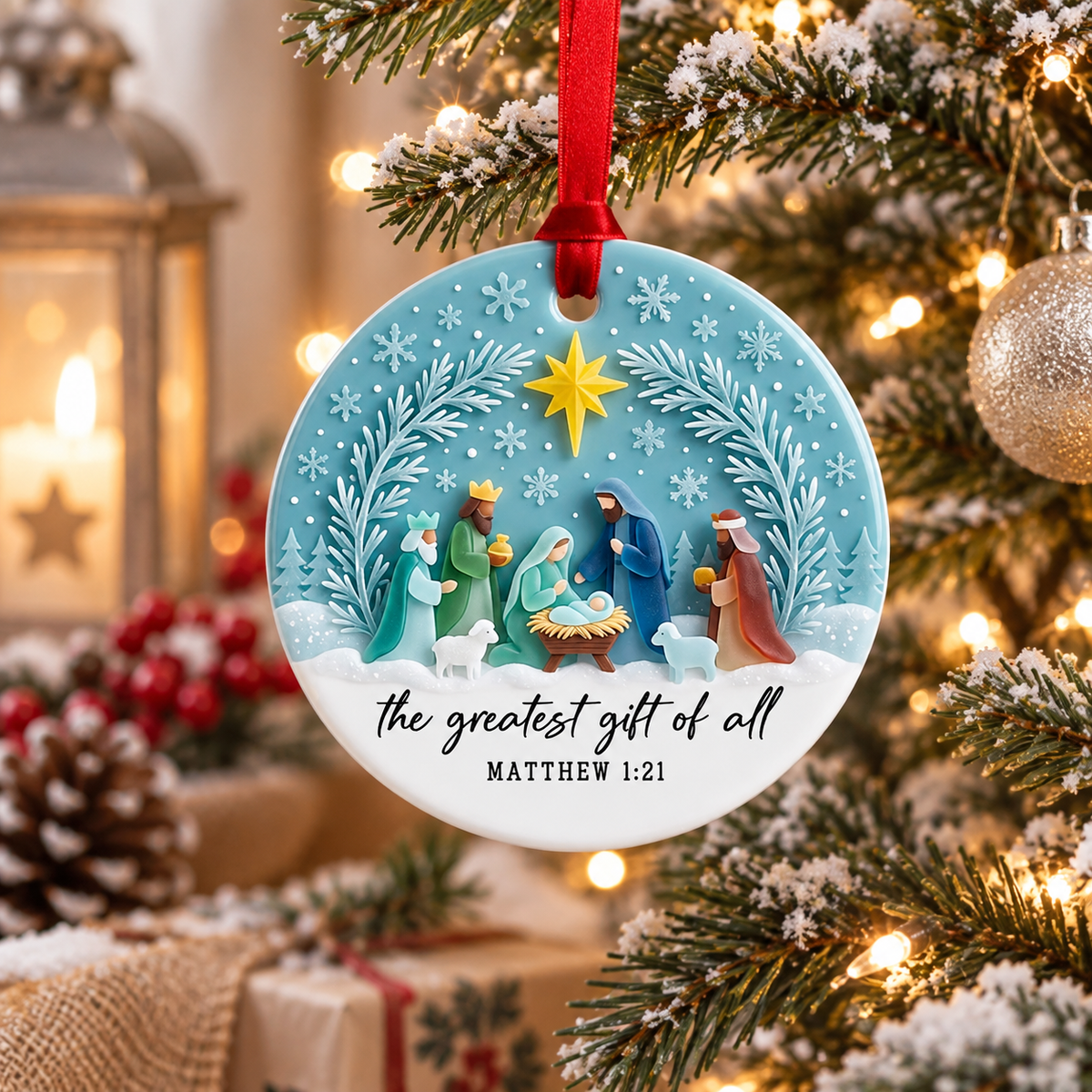 🎄 Nativity Ceramic Christmas Ornament
