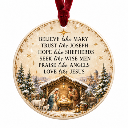 ⏳ Last Day 50% OFF –✝️ Nativity Faith Christmas Ceramic Ornament