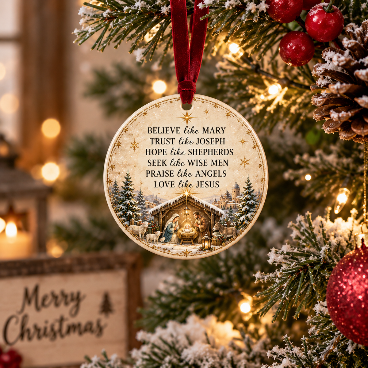 ⏳ Last Day 50% OFF –✝️ Nativity Faith Christmas Ceramic Ornament