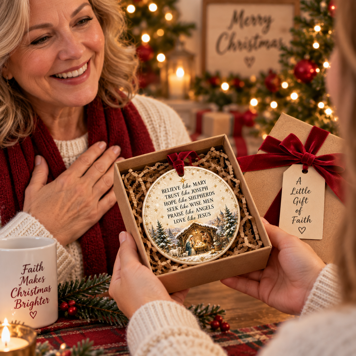 ⏳ Last Day 50% OFF –✝️ Nativity Faith Christmas Ceramic Ornament