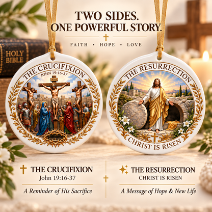 ✝️ Christian Faith Ceramic Ornament — A Story of Love & Hope