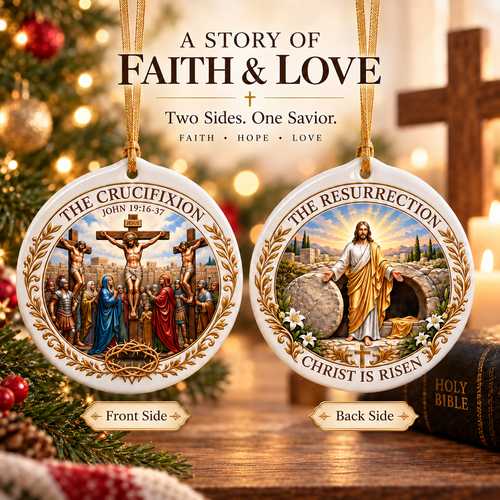 ✝️ Christian Faith Ceramic Ornament — A Story of Love & Hope