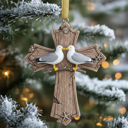 🐦Birdsong and the Light of Faith: Exquisite Cross Ornament Collection
