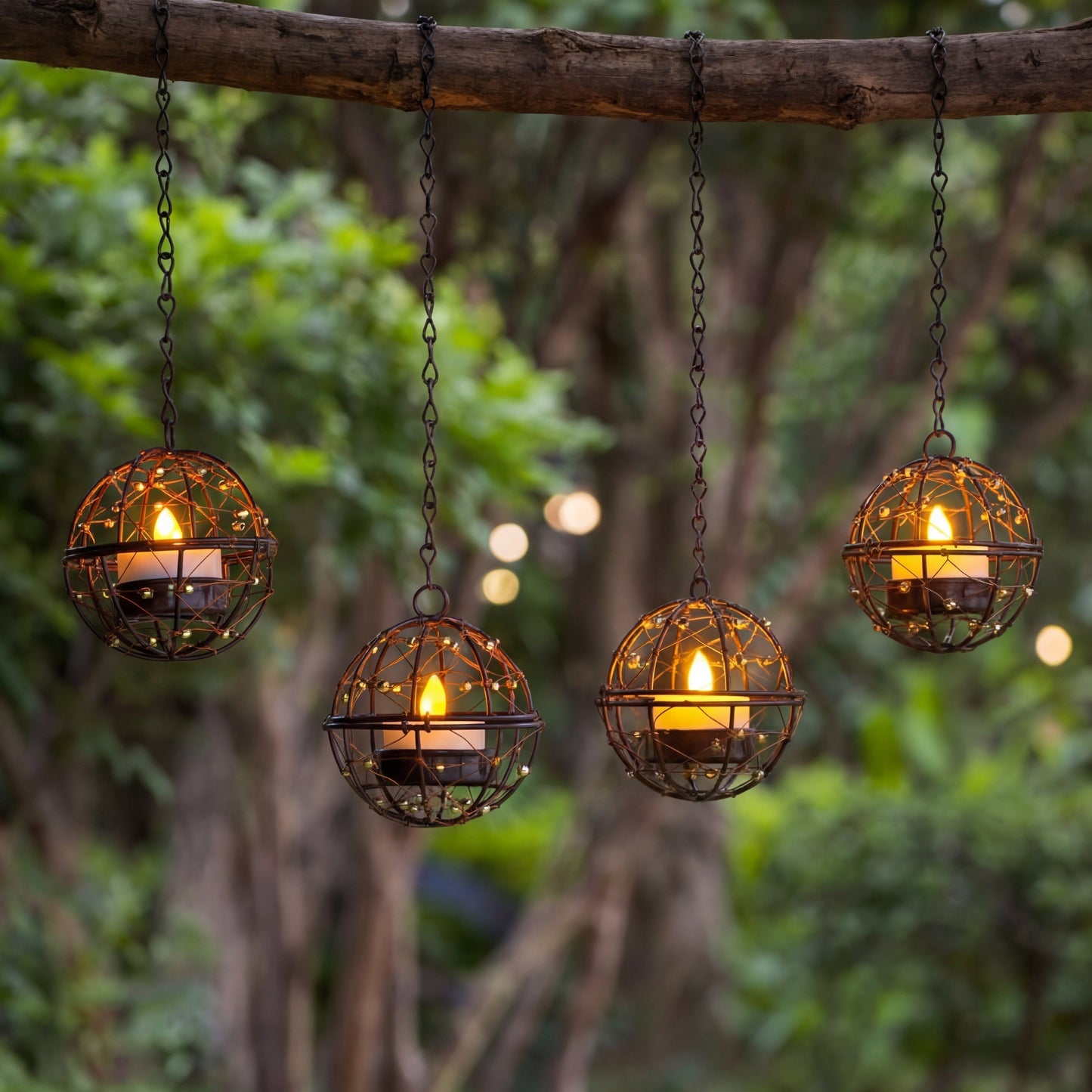 🔥Limited Deal 4-Pack Solar Hanging Lanterns, Cozy Outdoor Decor
