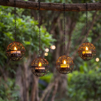 🔥Limited Deal 4-Pack Solar Hanging Lanterns, Cozy Outdoor Decor
