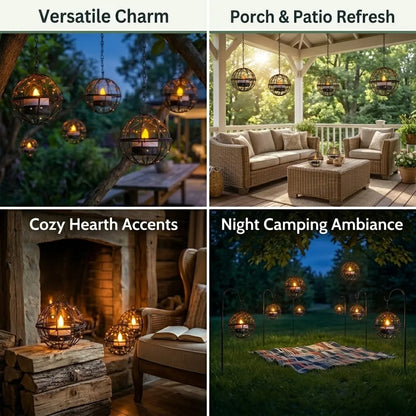 🔥Limited Deal 4-Pack Solar Hanging Lanterns, Cozy Outdoor Decor