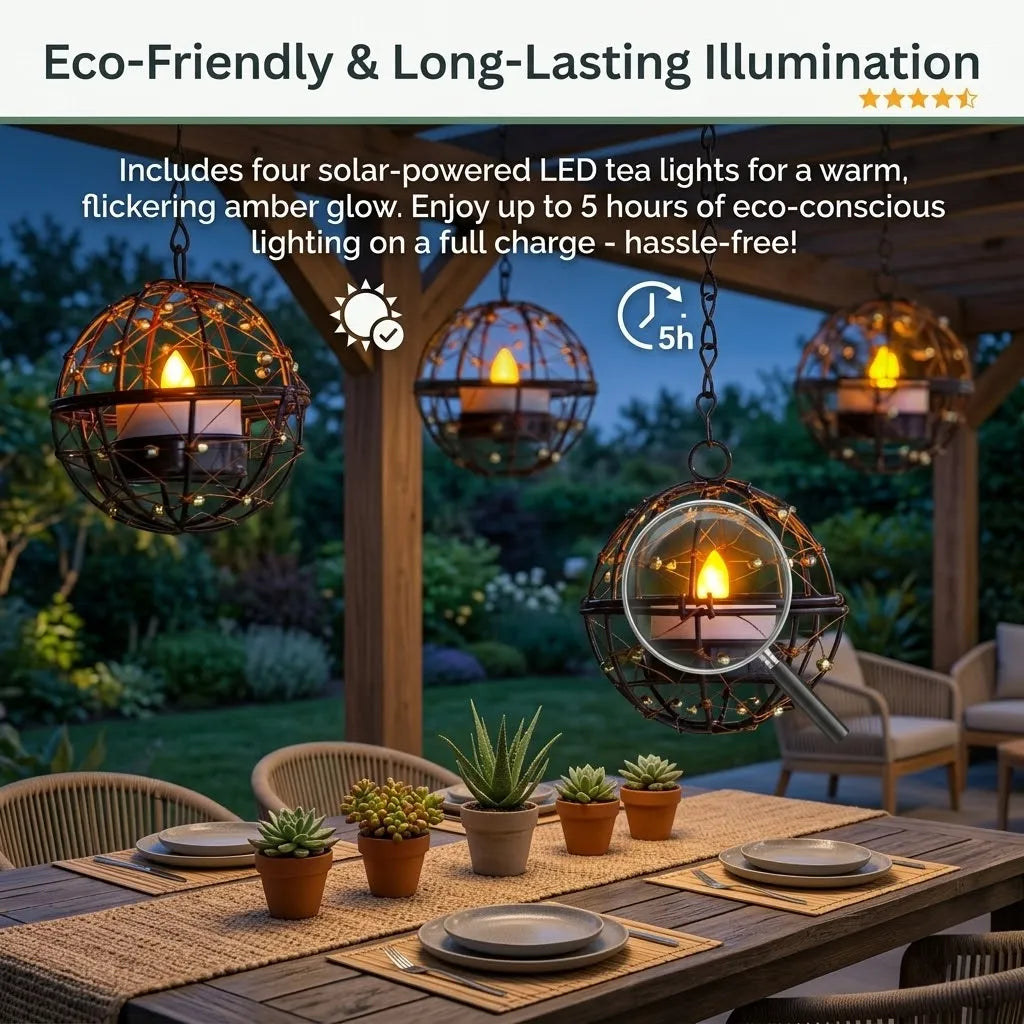 🔥Limited Deal 4-Pack Solar Hanging Lanterns, Cozy Outdoor Decor