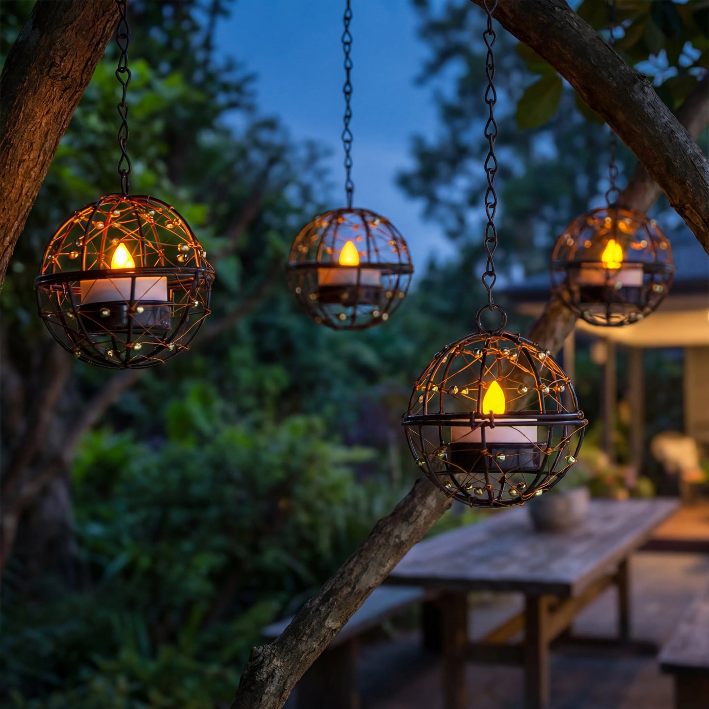 🔥Limited Deal 4-Pack Solar Hanging Lanterns, Cozy Outdoor Decor