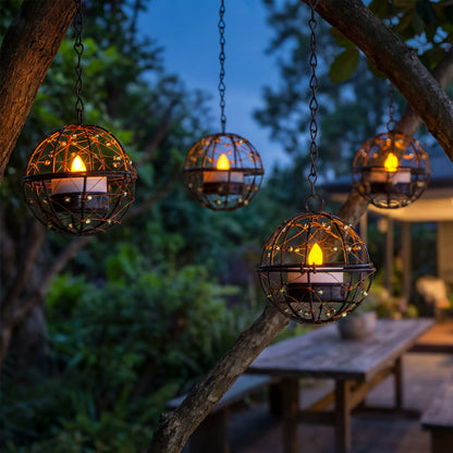 🔥Limited Deal 4-Pack Solar Hanging Lanterns, Cozy Outdoor Decor