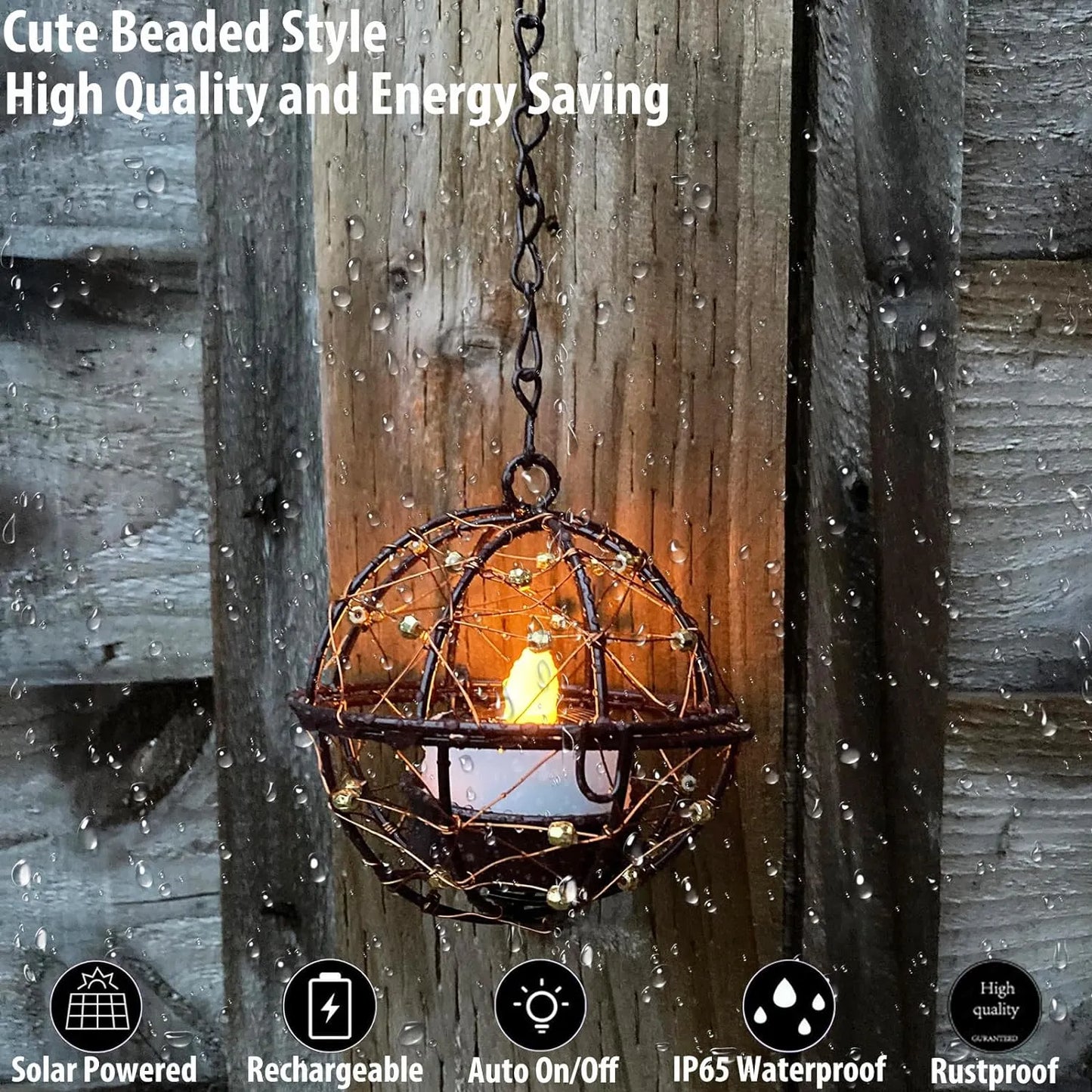 🔥Limited Deal 4-Pack Solar Hanging Lanterns, Cozy Outdoor Decor