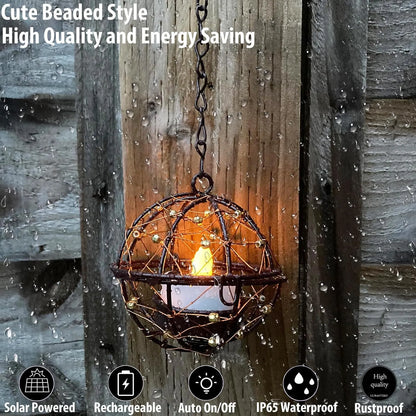 🔥Limited Deal 4-Pack Solar Hanging Lanterns, Cozy Outdoor Decor