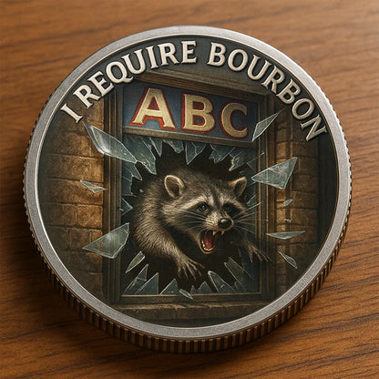 🥃🦝Funny Drunk Raccoon Challenge Coin