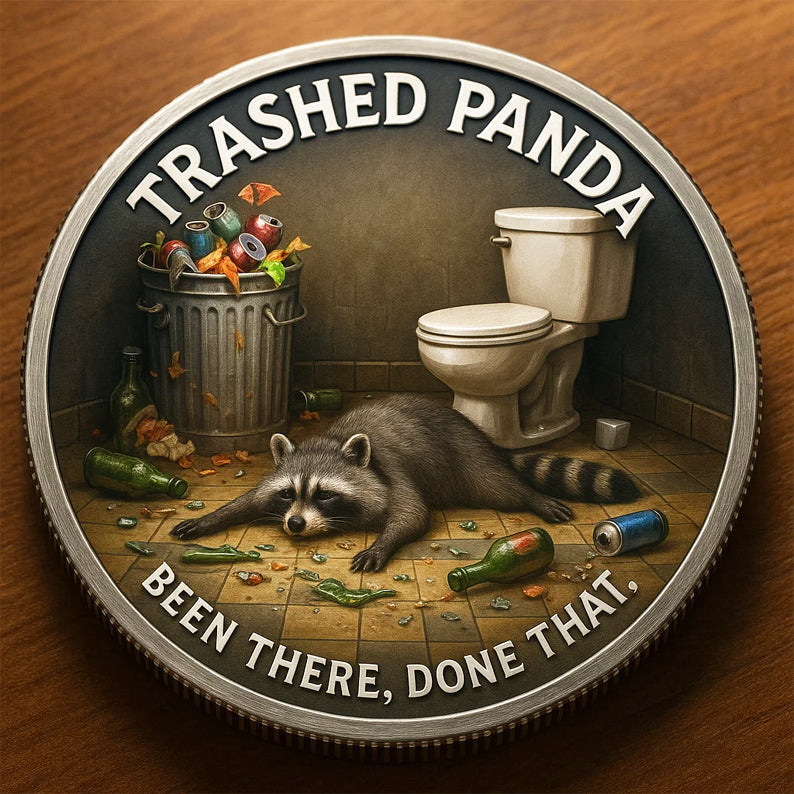 🥃🦝Funny Drunk Raccoon Challenge Coin